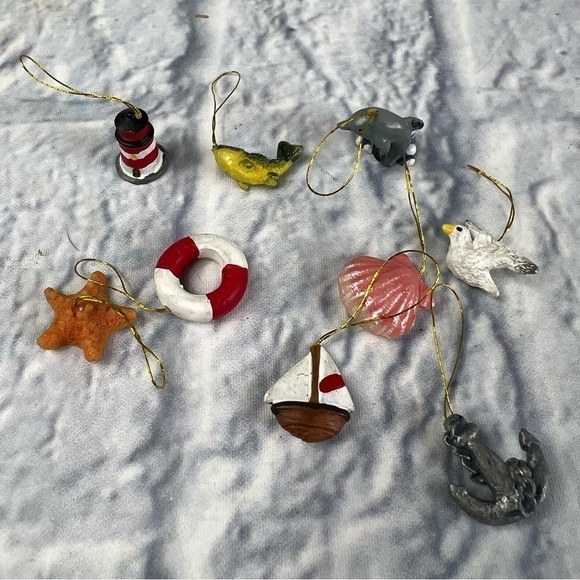 Nautical ornaments miniature ornamental boat lifesaver lighthouse ocean water - Picture 1 of 11